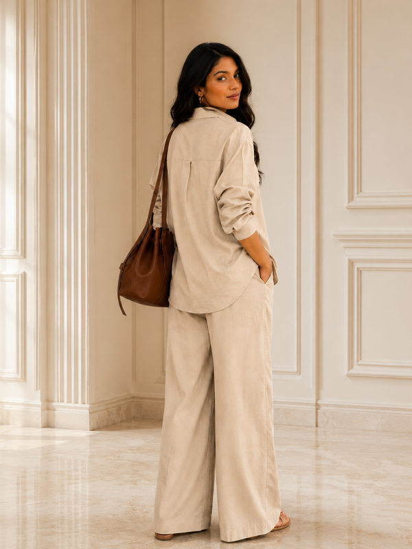 Women's Solid Cotton Co-Ord Set