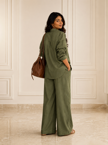 Women's Solid Cotton Co-Ord Set
