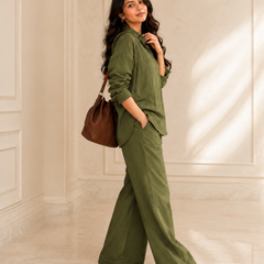 Women's Solid Cotton Co-Ord Set