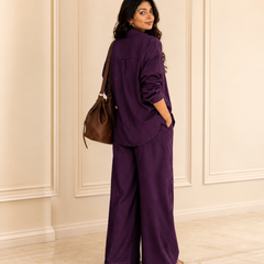 Women's Solid Cotton Co-Ord Set