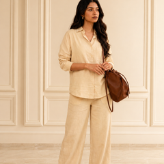 Women's Solid Cotton Co-Ord Set