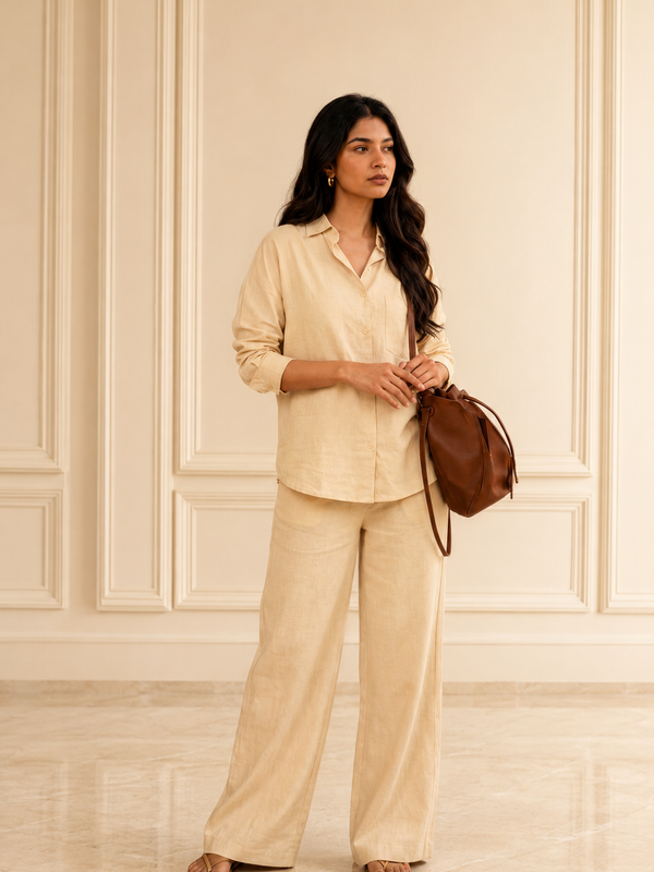 Women's Solid Cotton Co-Ord Set