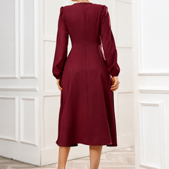 Women’s Elegant V-Neck Tie-Waist Wrap Dress