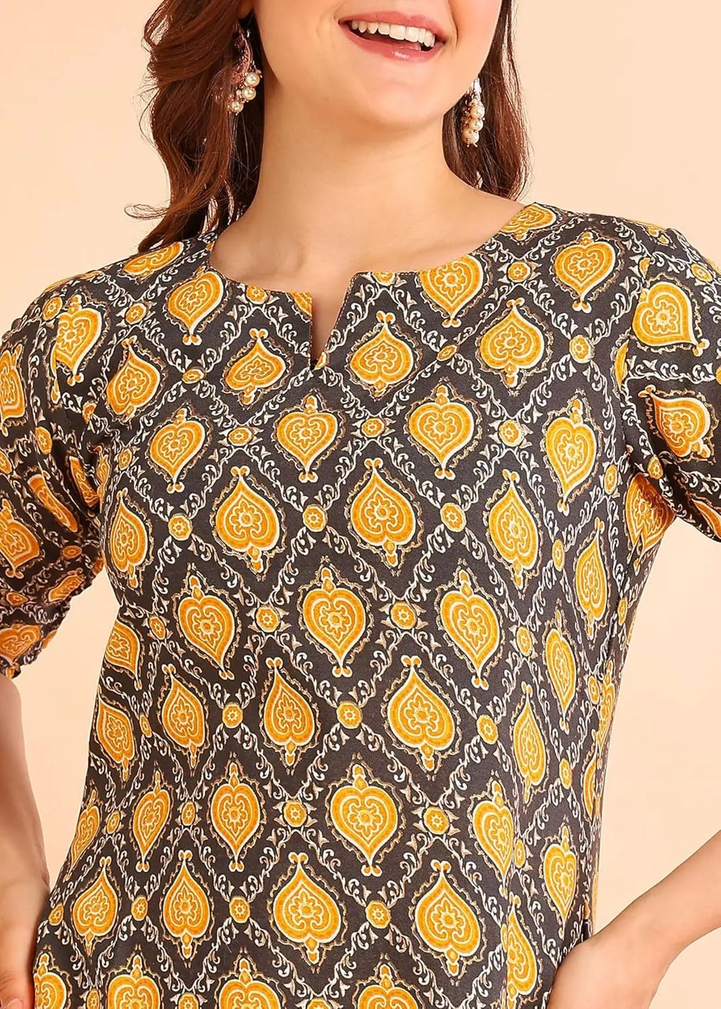 Istyle Can Mustard Cotton Printed Kurta Pant Dupatta Set for Women My Store