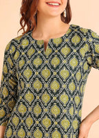 Istyle Can Olive Cotton Printed Kurta Pant Dupatta Set for Women My Store