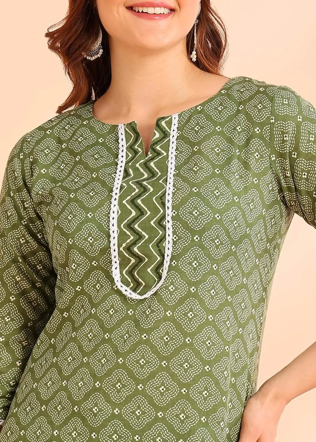 Istyle Can Mehendi Cotton Printed Kurta Pant Dupatta Set for Women My Store