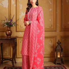 Istyle Can Pink Cotton Printed Kurta Pant Dupatta Set for Women My Store
