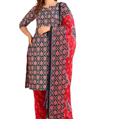 Istyle Can Pink Cotton Printed Kurta Pant Dupatta Set for Women My Store