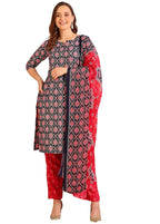 Istyle Can Pink Cotton Printed Kurta Pant Dupatta Set for Women My Store