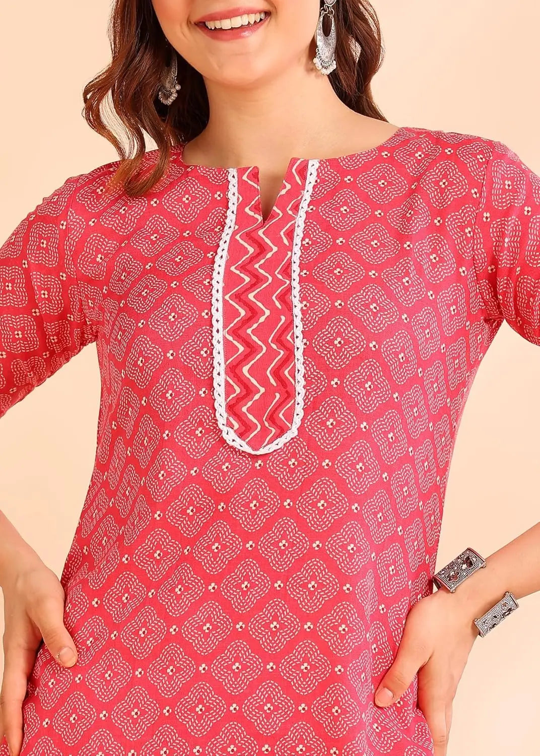 Istyle Can Pink Cotton Printed Kurta Pant Dupatta Set for Women My Store