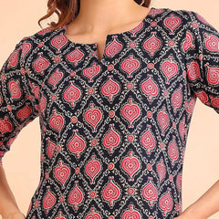 Istyle Can Pink Cotton Printed Kurta Pant Dupatta Set for Women My Store