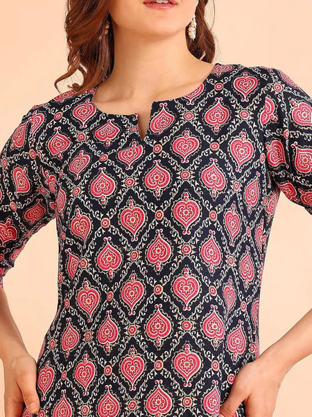 Istyle Can Pink Cotton Printed Kurta Pant Dupatta Set for Women My Store