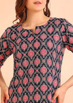 Istyle Can Pink Cotton Printed Kurta Pant Dupatta Set for Women My Store