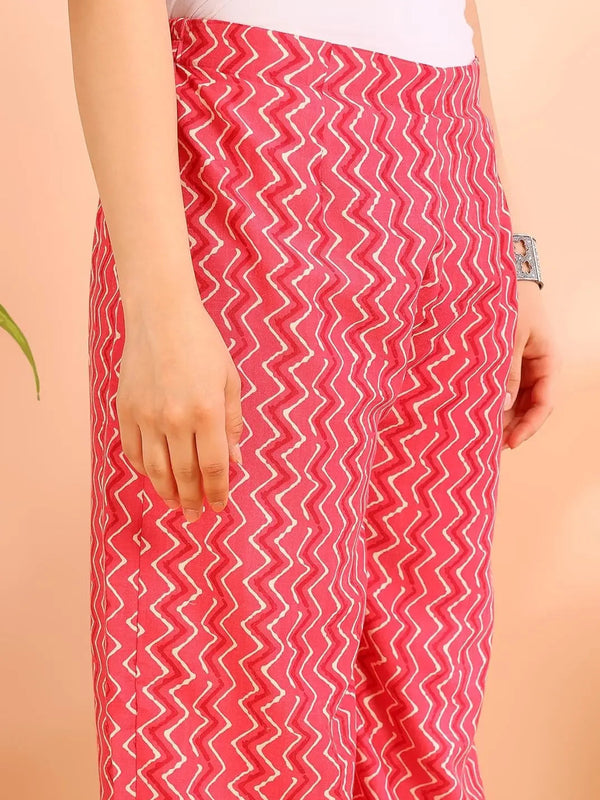 Istyle Can Pink Cotton Printed Kurta Pant Dupatta Set for Women My Store