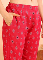 Istyle Can Pink Cotton Printed Kurta Pant Dupatta Set for Women My Store