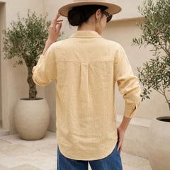 Istyle Can SRT-01 Beige cotton linen women shirt view 2