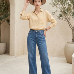 Istyle Can SRT-01 Beige cotton linen women shirt view 6