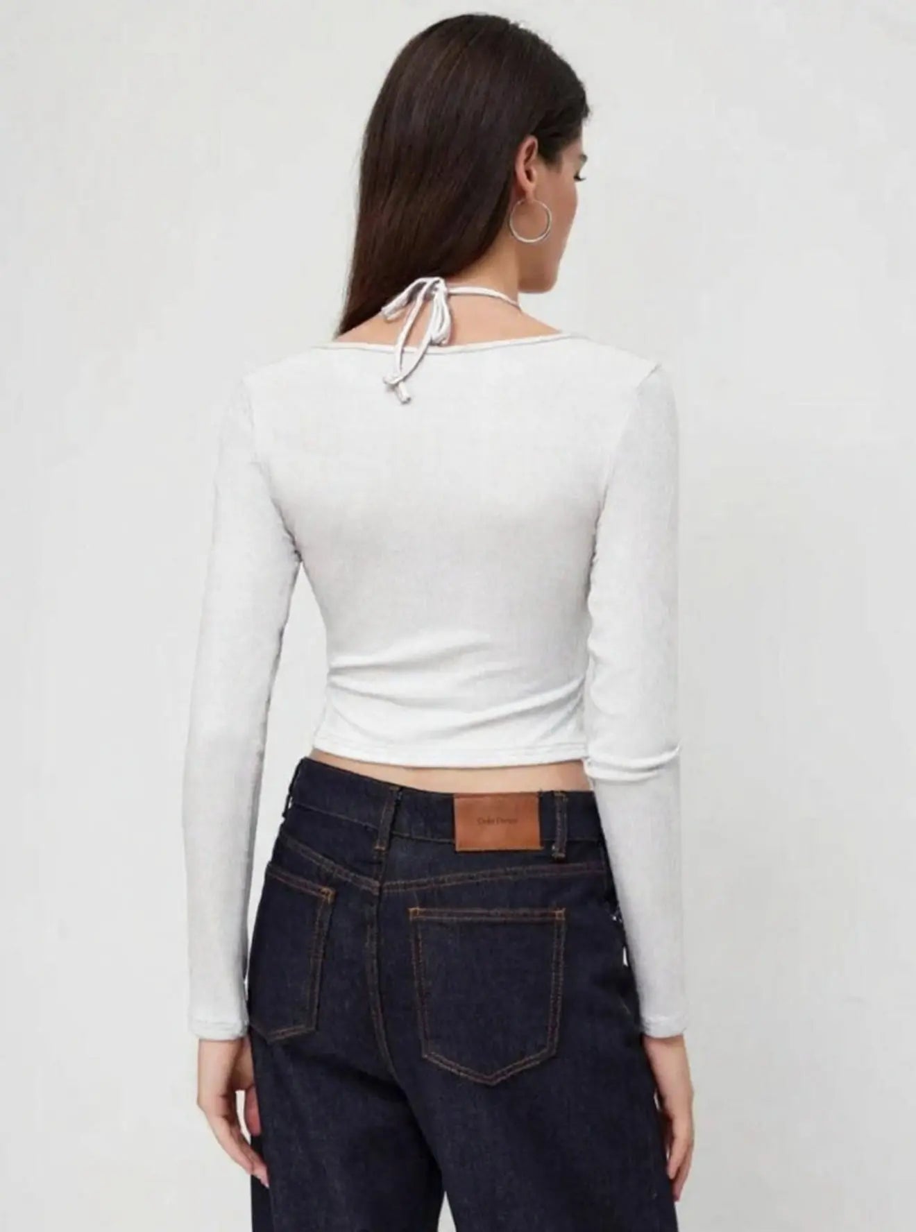 Istyle Can White Women’s Halter Neckline Knotted Cross-Wrap Crop Top My Store