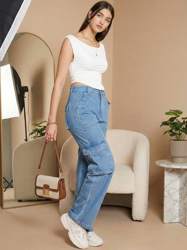 Women's White Solid/Plain Asymmetric Hem Stretchable Draped Crop Top