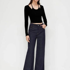 Istyle Can Black Women’s Halter Neckline Knotted Cross-Wrap Crop Top My Store