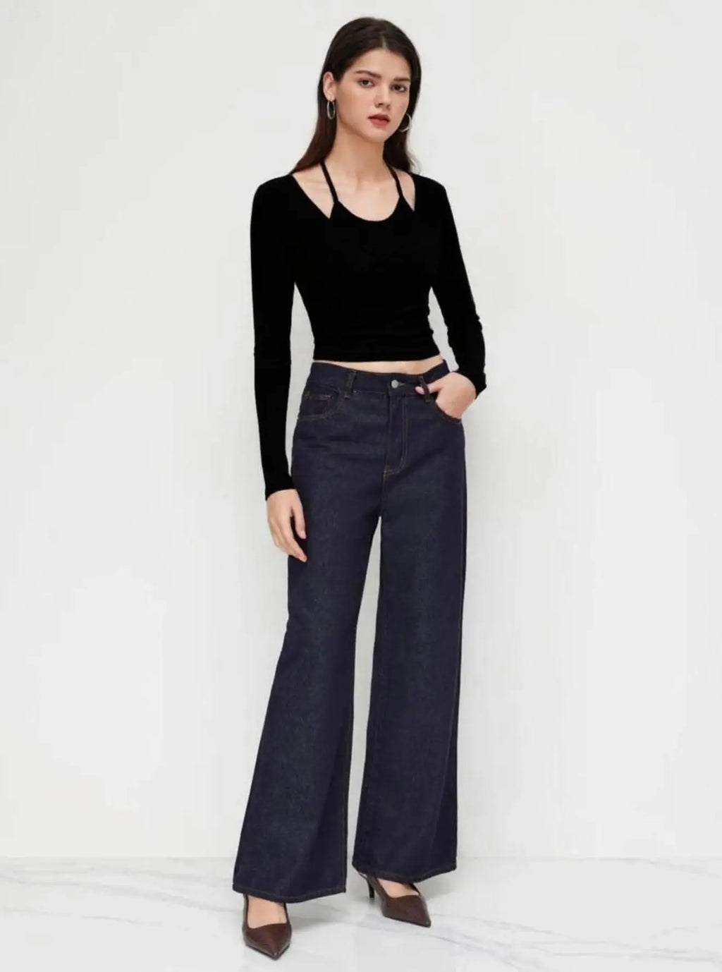 Istyle Can Black Women’s Halter Neckline Knotted Cross-Wrap Crop Top My Store