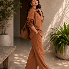 Women's Solid Cotton Co-Ord Set