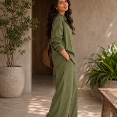 Women's Solid Cotton Co-Ord Set