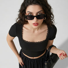 Black crop top view 3