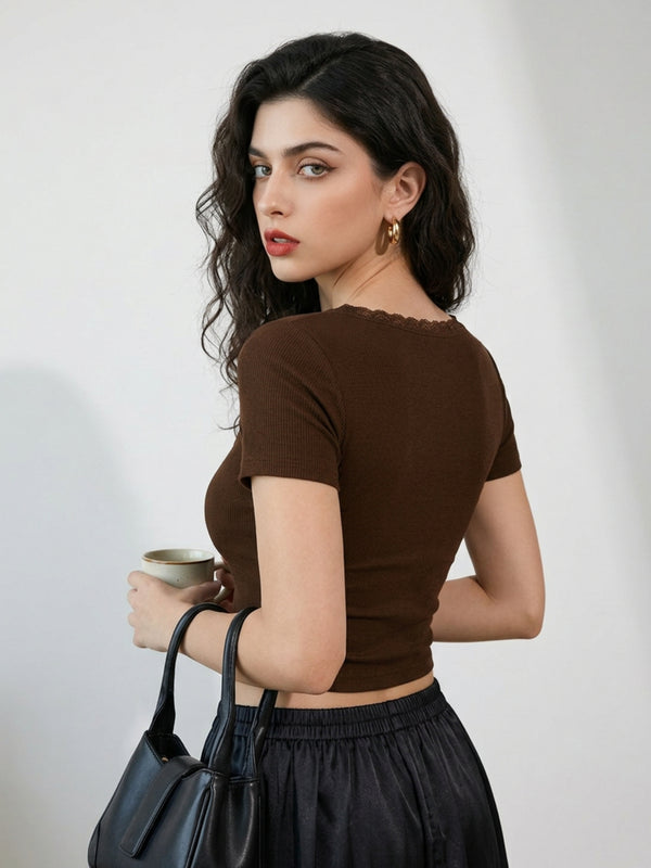 Brown crop top view 10