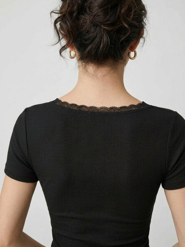 Black crop top view 2