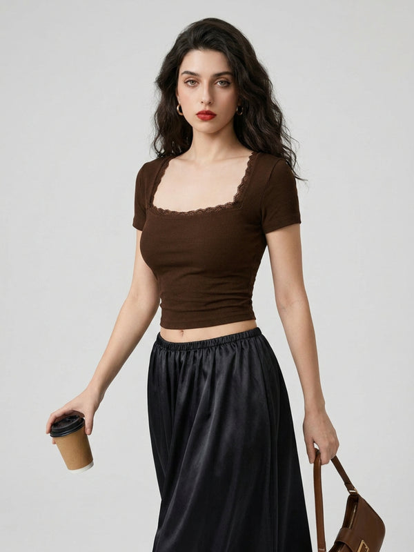 Brown crop top view 5