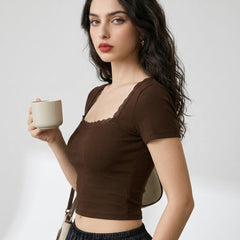 Brown crop top view 9