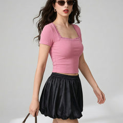 Pink crop top view 5