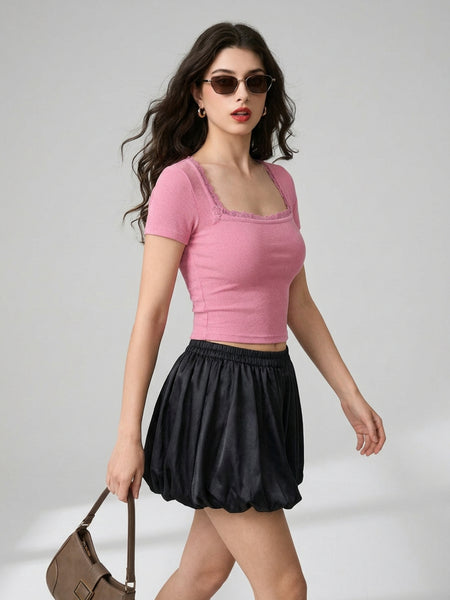 Pink crop top view 5