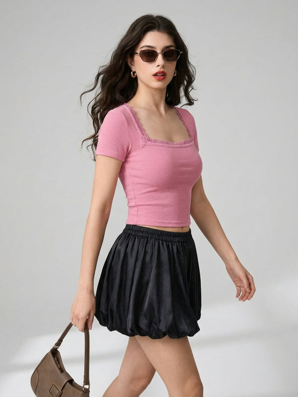 Pink crop top view 5