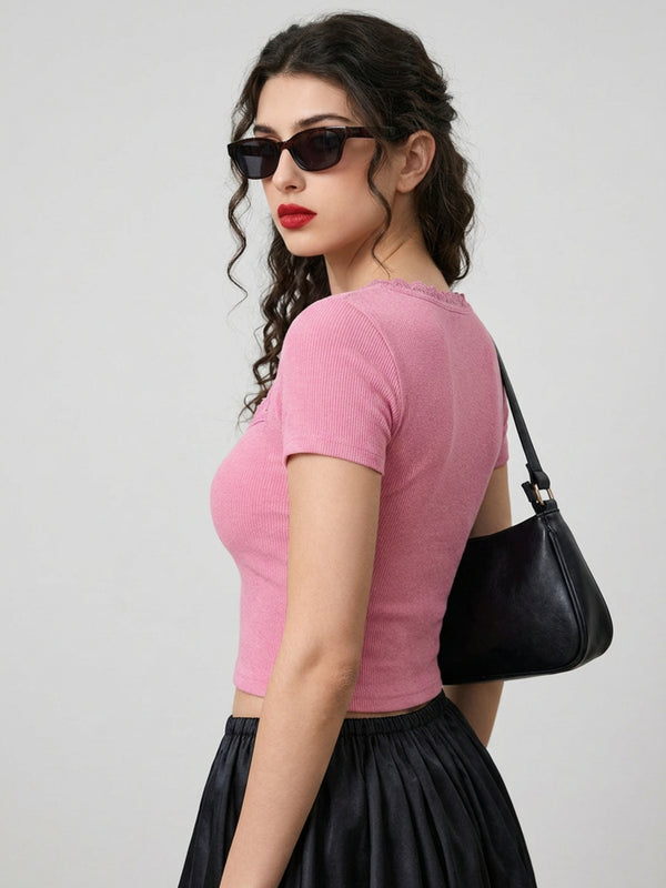 Pink crop top view 9