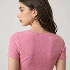 Pink crop top view 2