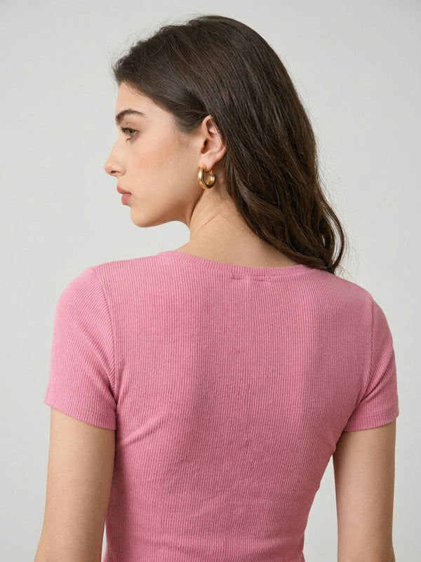 Pink crop top view 2