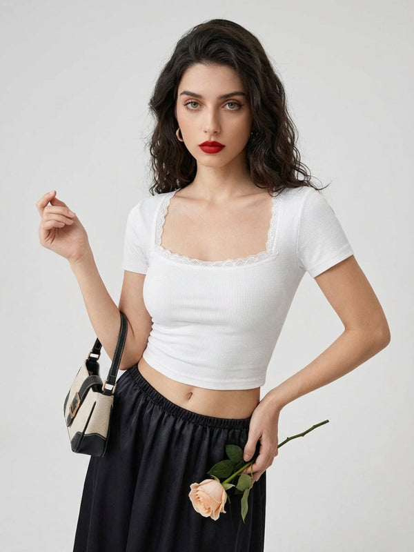 White crop top view 4