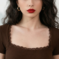 Brown crop top view 6
