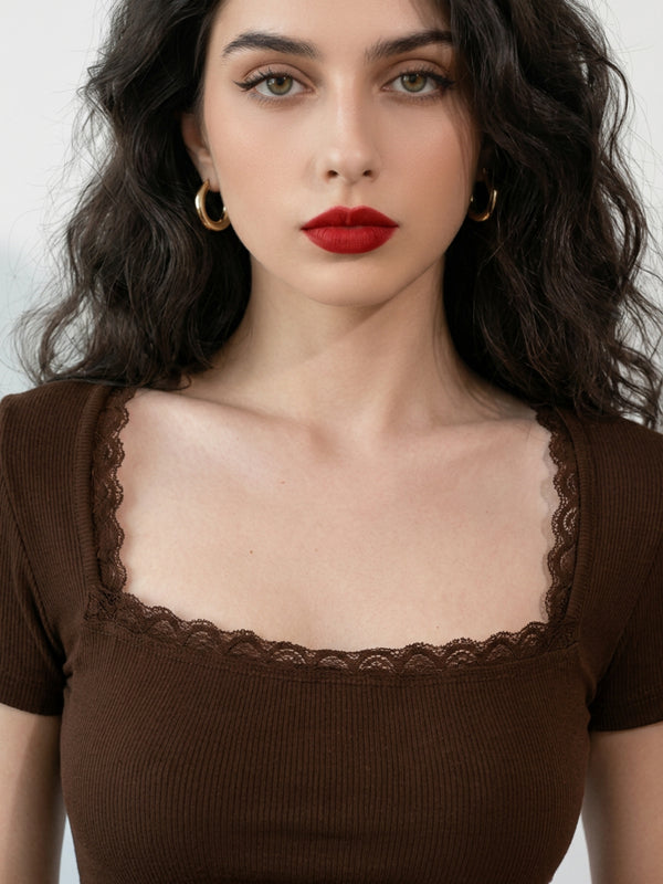 Brown crop top view 6