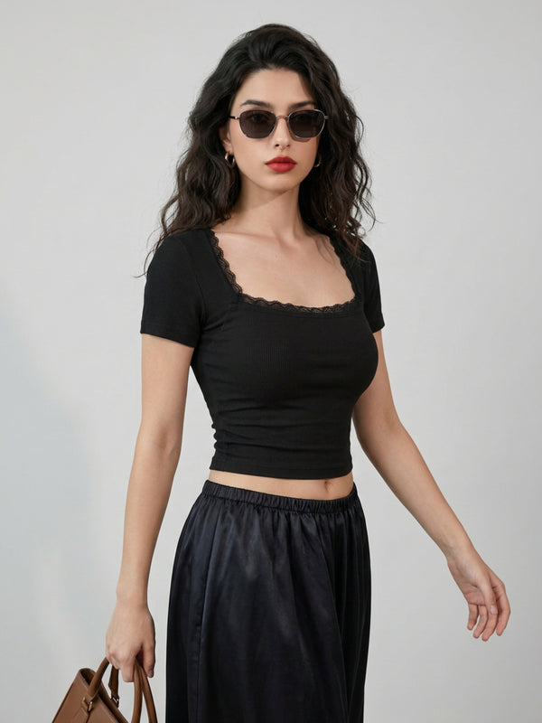 Black crop top view 5