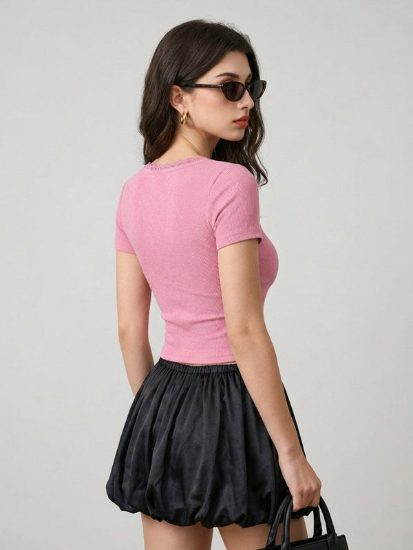 Pink crop top view 12