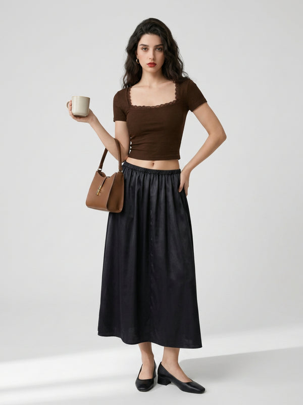 Brown crop top view 7