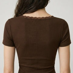 Brown crop top view 2