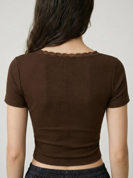 Brown crop top view 2