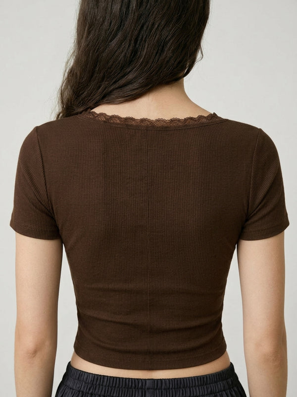 Brown crop top view 2