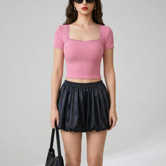 Pink crop top view 7