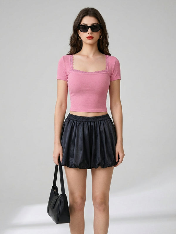 Pink crop top view 7