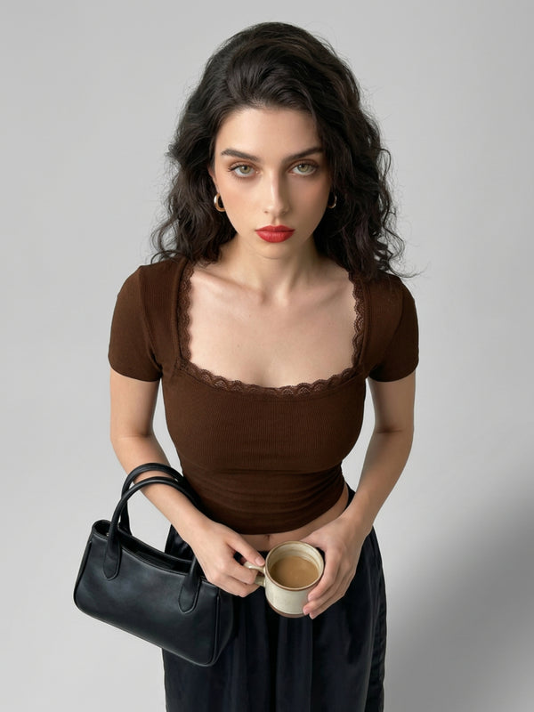 Brown crop top view 8